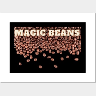 Magic Beans - Kaffee Bohnen Regen Posters and Art